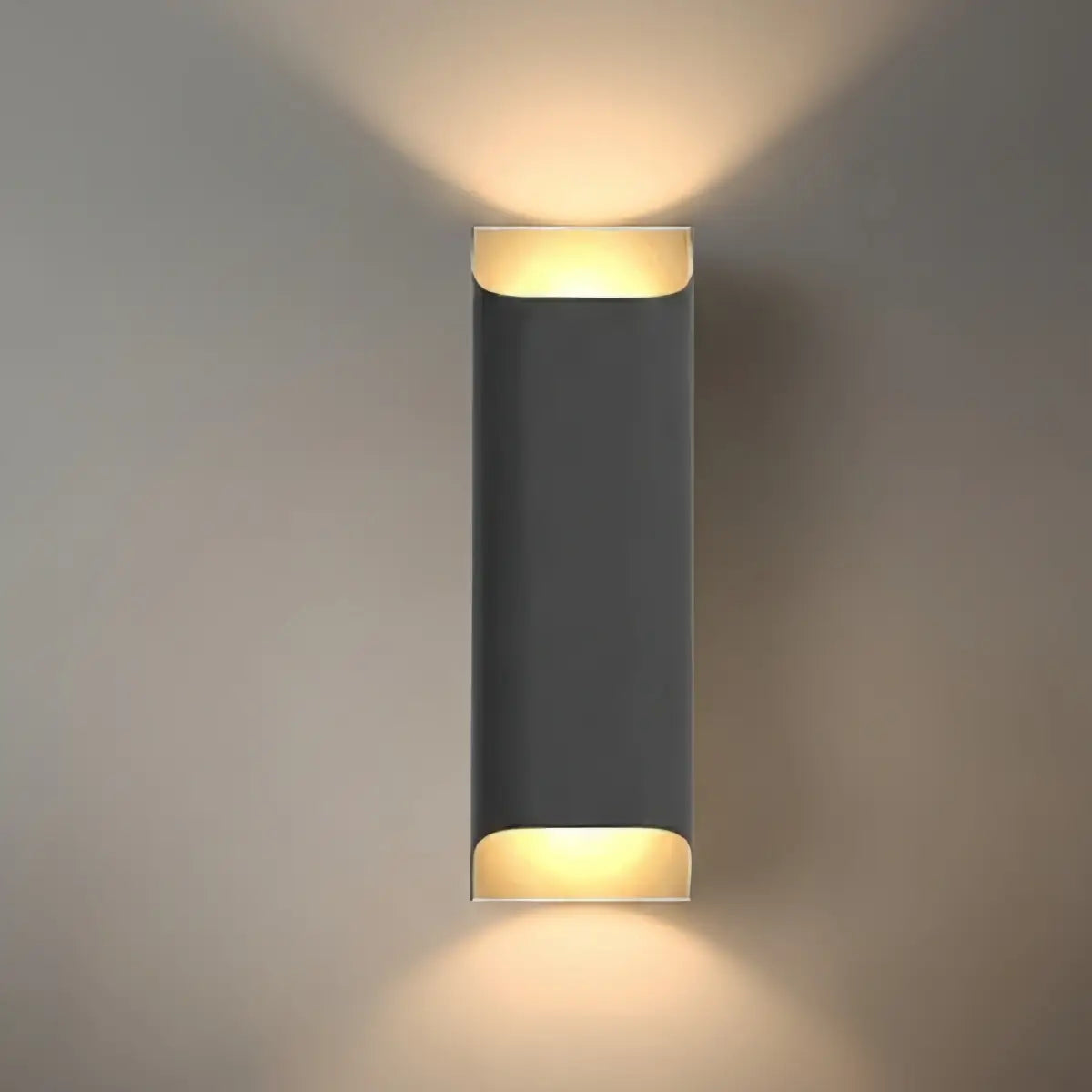 Irondale Modern Solar Sensor Wall Lamp – Black Metal Courtyard/Garden